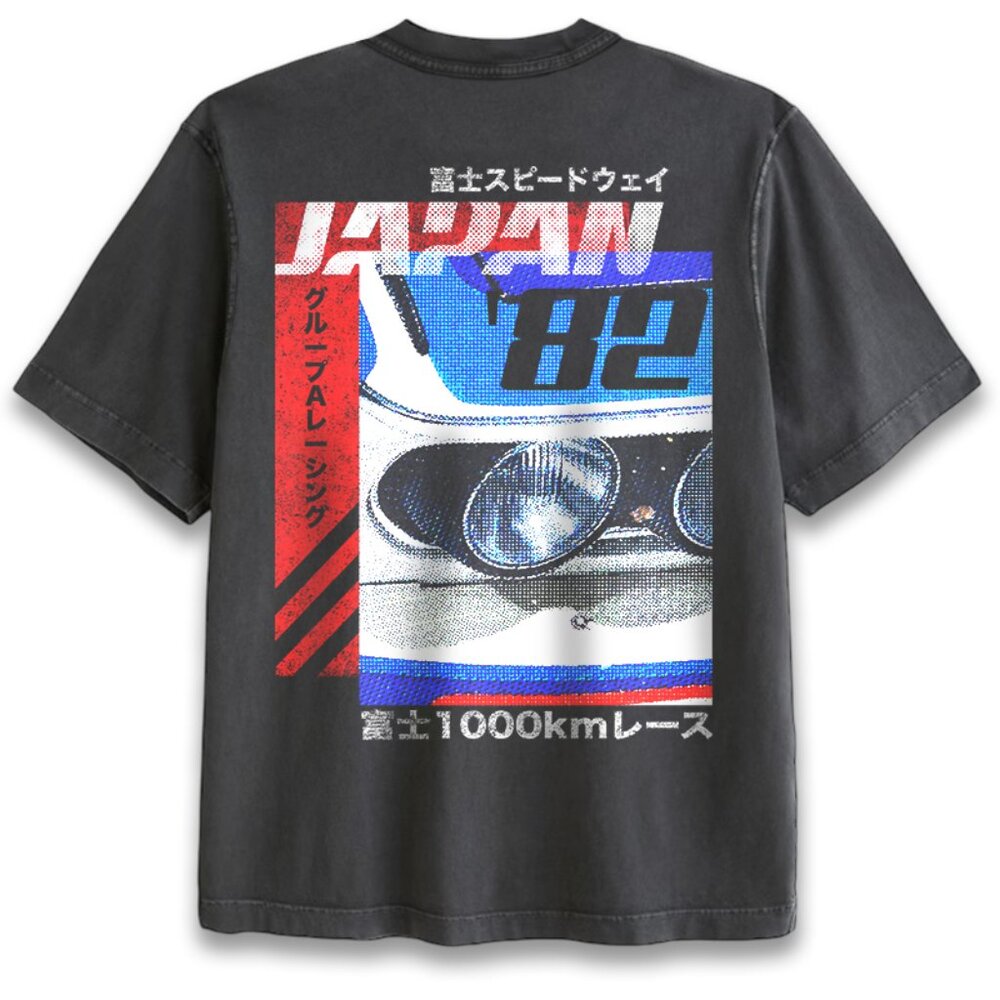 Unisex Distressed Oversized Tshirts Women Mens Graphic Japan Car Racing